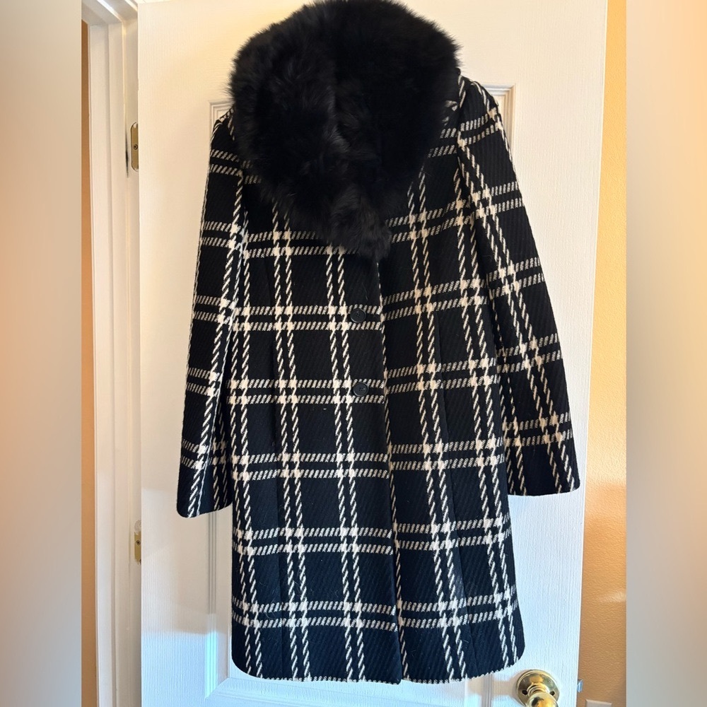 ANN TAYLOR PLAID DRESS COAT